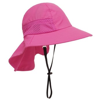 Бебешка шапка за слънце за момчета и момичета Ежедневна слънцезащитна шапка на открито Детска регулируема дишаща лятна плажна шапка с голяма периферия