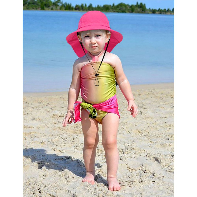 Dječja kapa za sunčanje za dječake, djevojčice, ležerna kapa za zaštitu od sunca, dječja, podesiva, prozračna, s velikim obodom, ljetna kapa za igru na plaži