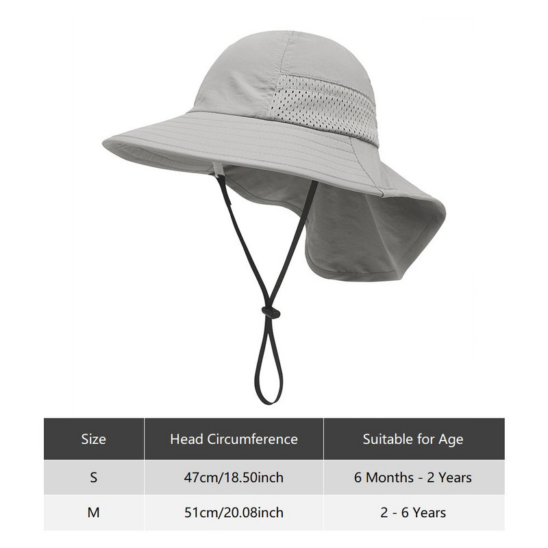 Dječja kapa za sunčanje za dječake, djevojčice, ležerna kapa za zaštitu od sunca, dječja, podesiva, prozračna, s velikim obodom, ljetna kapa za igru na plaži