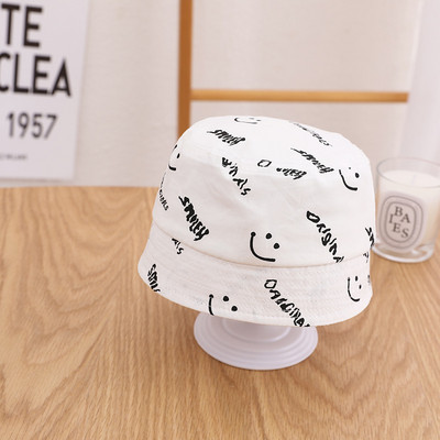 Summer Smile Print Bucket Fisherman Hat for Baby Boy Kepuraitės nuo saulės Vaikiškas gaubtas