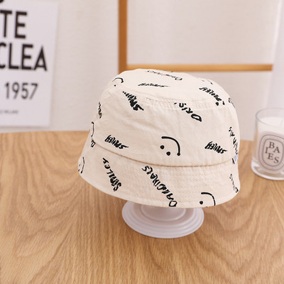 Summer Smile Print Bucket Fisherman Hat for Baby Boy Kepuraitės nuo saulės Vaikiškas gaubtas