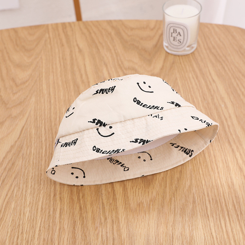 Summer Smile Print Bucket Fisherman Hat for Baby Boy Kepuraitės nuo saulės Vaikiškas gaubtas