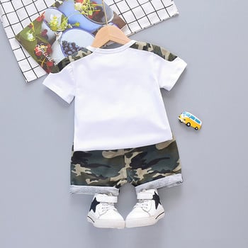 Παιδικά ρούχα καμουφλάζ Αθλητικά Παιδικά βαμβακερά σορτς Σετ μικρών αγοριών Καλοκαιρινή στολή Ενδύματα για αγόρια Casual ντύσιμο