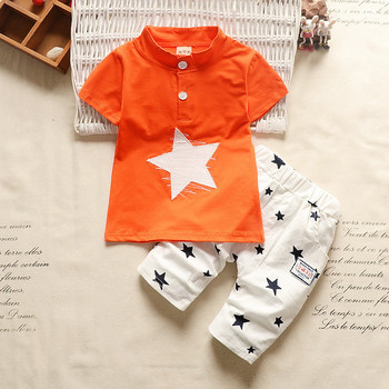 Καλοκαιρινό μωρό αγόρια σετ ρούχων αιτιατό πανό αστέρι κοντομάνικο πουκάμισο + στάμπα σορτς 2 τμχ κοστούμι για παιδιά παιδικά ρούχα