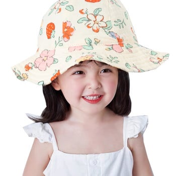 Шапка за бебета Момичета Момчета Пролет Есен Сенник на открито Карикатурни щампи Слънцезащитна шапка Рибарска шапка
