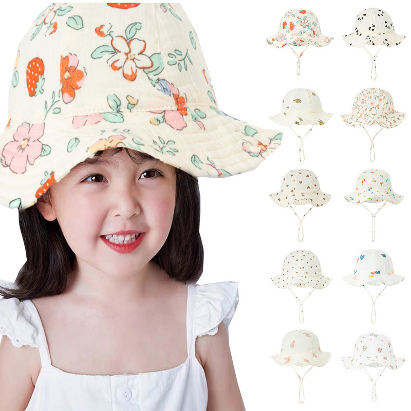 Kapa za dojenčad Djevojčice Dječaci Proljeće Jesen Vanjski Sjenilo Crtani printovi Šešir za zaštitu od sunca Ribarski šešir