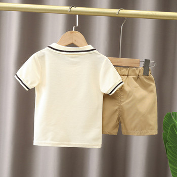 Καλοκαιρινά σετ ρούχων για αγοράκι Μόδα Κέντημα αρκουδάκι κοντομάνικο μπλουζάκι + σορτς Παιδικό 2τμχ Κοστούμι 1-5Y για κορίτσι Παιδικό αθλητικό σετ