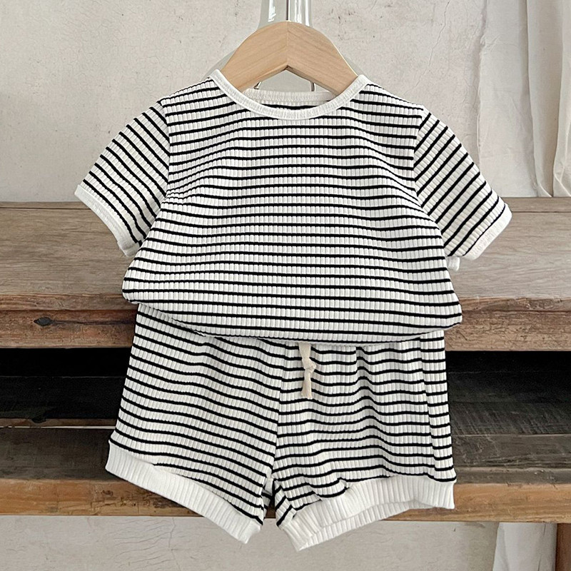 Slatka majica s prugama kratkih rukava za djevojčice i dječake + kompleti odjeće za kratke hlače, ljetna dječja odjeća za djevojčice i dječake.
