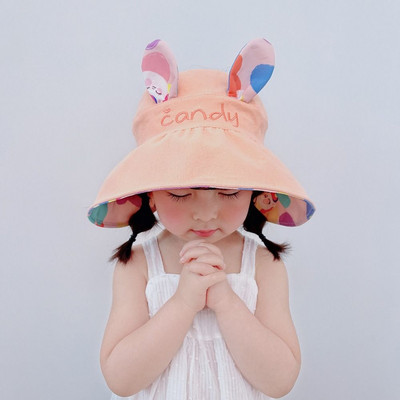 Dječji šešir za zaštitu od sunca Ljetni dječaci Djevojčice Velika kapa s strehom Dvostrani prazan cilindar Slatki zec Šešir za zaštitu od sunca Panama šešir