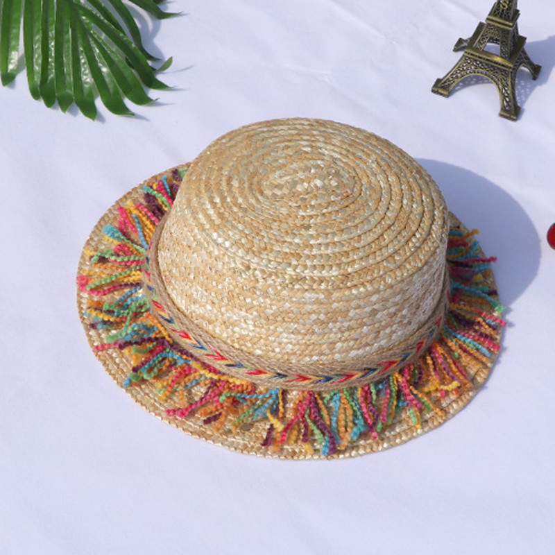 Лято Родител-дете Жени Бебе Деца Момиче Плажни панделка Слама Плоски Деца Мъж в жълтата шапка Костюм Детски снежни шапки и ръкавици Момчета