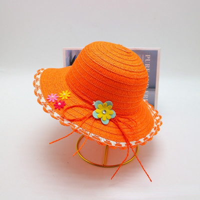 Ljetna kapa za djevojčice, bež cvjetni vijenac, slamnata kapa, široki valoviti obodi, ljetna plaža, UV zaštita, šeširi za sunčanje, šeširi za plažu 3-8 godina