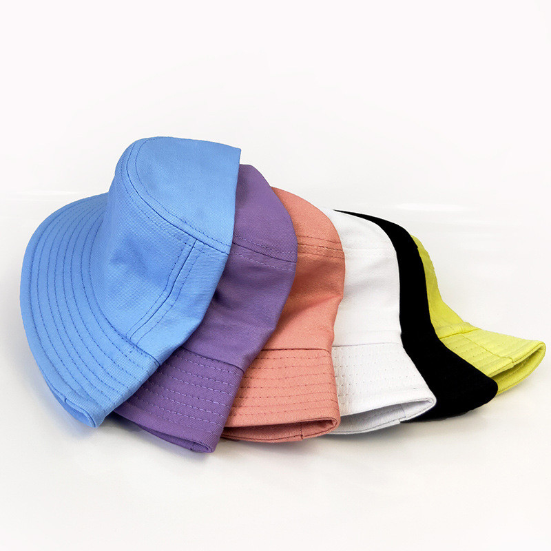 Ljeto, proljeće, pamučna dječja kapa s kantom za djecu, dječake i djevojčice, krema za sunčanje Panama Beach Cap Macaron čiste boje, ribarska kapa na otvorenom