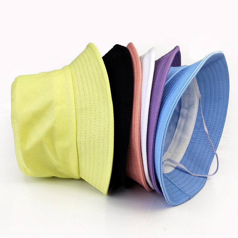 Ljeto, proljeće, pamučna dječja kapa s kantom za djecu, dječake i djevojčice, krema za sunčanje Panama Beach Cap Macaron čiste boje, ribarska kapa na otvorenom