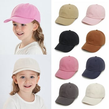 Детска бейзболна шапка Лятна шапка за слънце за малко дете Ежедневна памучна регулируема плажна шапка Защита от слънцето за момчета Момичета на възраст 8 месеца-5 години