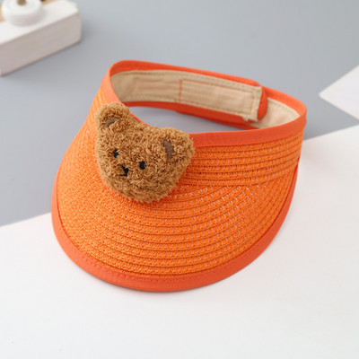 Baba nyári sapka szalma napellenző sapka szőtt napvédő strand medve sapka baba lányoknak napozósapkák gyerekeknek csecsemőknek újszülött fiúknak strandsapkák