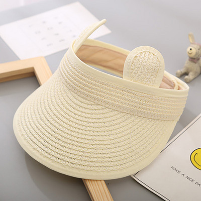Baba nyári sapka szalma napellenző sapka szőtt napvédő strand medve sapka baba lányoknak napozósapkák gyerekeknek csecsemőknek újszülött fiúknak strandsapkák