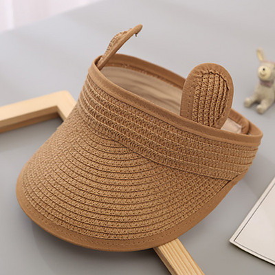 Baba nyári sapka szalma napellenző sapka szőtt napvédő strand medve sapka baba lányoknak napozósapkák gyerekeknek csecsemőknek újszülött fiúknak strandsapkák