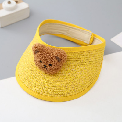 Baba nyári sapka szalma napellenző sapka szőtt napvédő strand medve sapka baba lányoknak napozósapkák gyerekeknek csecsemőknek újszülött fiúknak strandsapkák