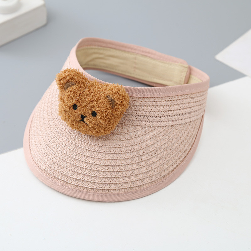 Baba nyári sapka szalma napellenző sapka szőtt napvédő strand medve sapka baba lányoknak napozósapkák gyerekeknek csecsemőknek újszülött fiúknak strandsapkák