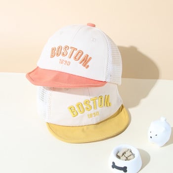 Бебешка бейзболна шапка с корейска буква, лятна външна дишаща шапка за бебета, момчета, момичета, мрежеста шапка за малки деца, шапка с капачка, боне