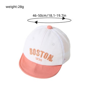Бебешка бейзболна шапка с корейска буква, лятна външна дишаща шапка за бебета, момчета, момичета, мрежеста шапка за малки деца, шапка с капачка, боне