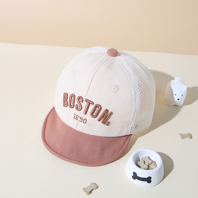 Korea Letter Beebi Pesapallimüts Suvine Õues Hingav Beebi Poiste Tüdrukutele Päikesemüts Võrgusilmast Väikelaste Laste Snapback Mütsi Kapott