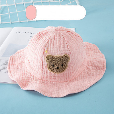 Korejski dječji šešir s kantom, slatki medvjed, dojenčad, mala panama, ribarska kapa, ljetna mekana pamučna gaza, dječja, dječačka, djevojčica, šeširi za sunčanje 1-3 godine