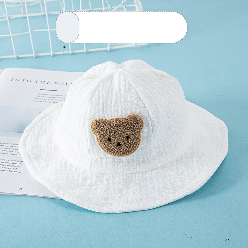 Korejski dječji šešir s kantom, slatki medvjed, dojenčad, mala panama, ribarska kapa, ljetna mekana pamučna gaza, dječja, dječačka, djevojčica, šeširi za sunčanje 1-3 godine