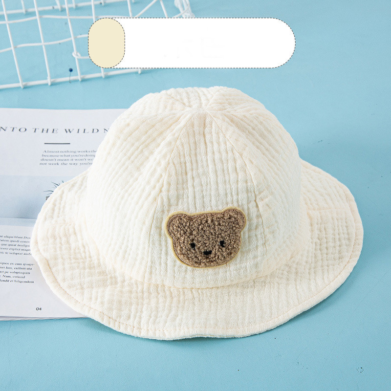 Korejski dječji šešir s kantom, slatki medvjed, dojenčad, mala panama, ribarska kapa, ljetna mekana pamučna gaza, dječja, dječačka, djevojčica, šeširi za sunčanje 1-3 godine