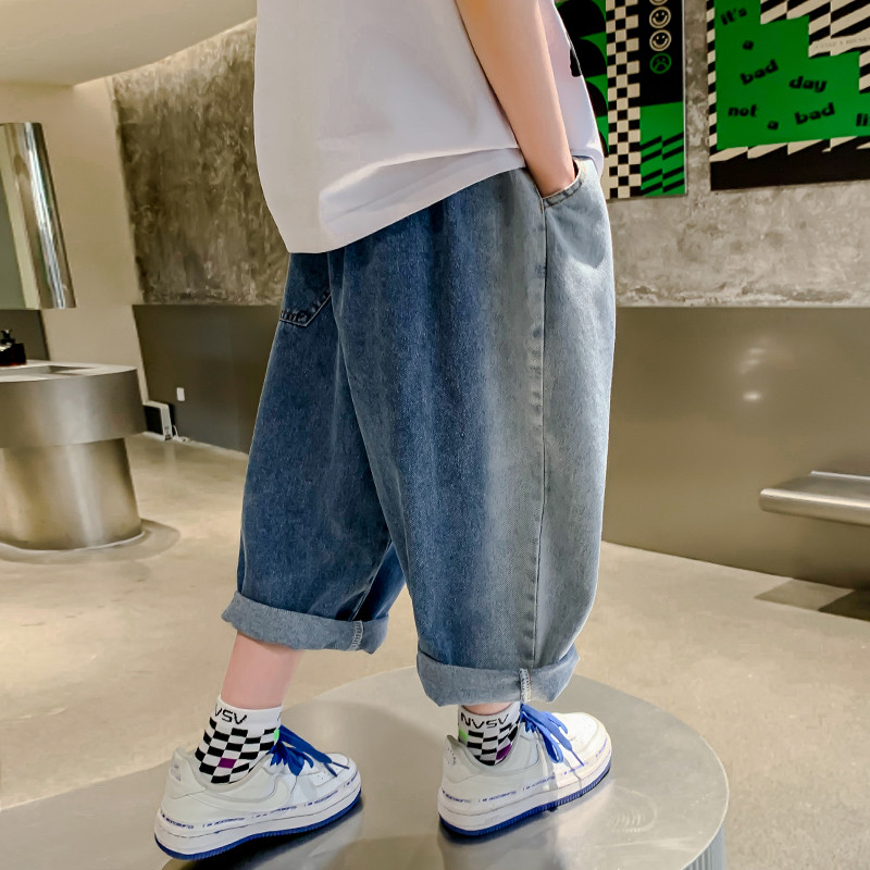 Traperice za dječake Jednobojne dječje traperice za dječake Ležerni stil Dječje traperice Proljetno-jesenska odjeća za dječake 6 8 10 12 14