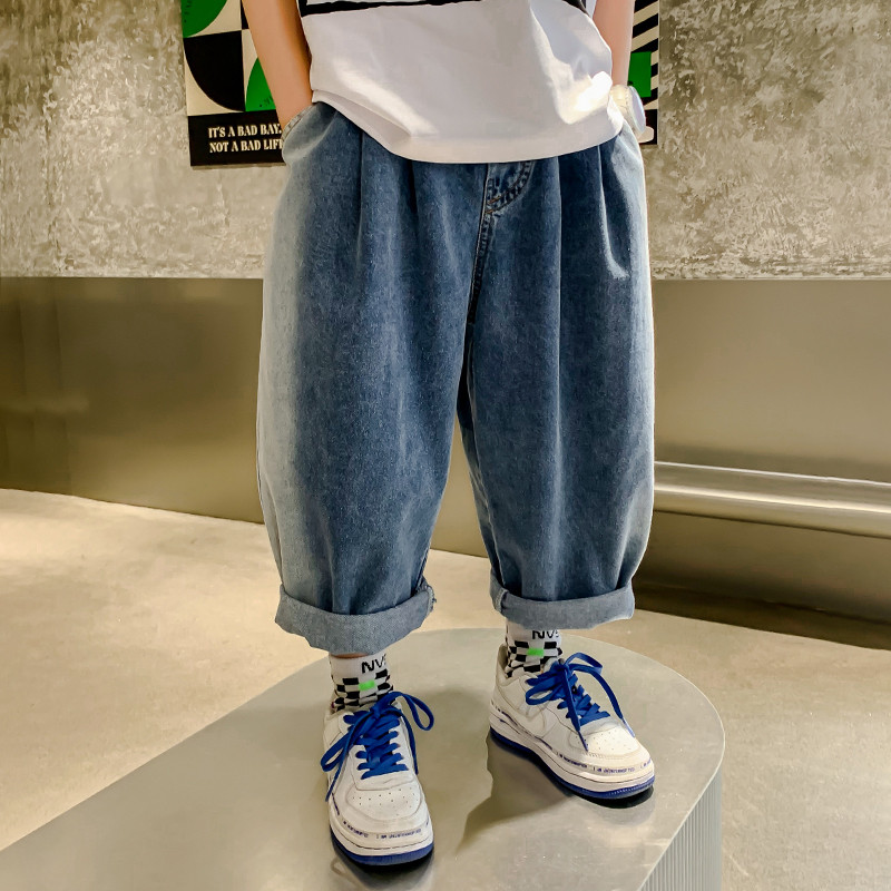 Traperice za dječake Jednobojne dječje traperice za dječake Ležerni stil Dječje traperice Proljetno-jesenska odjeća za dječake 6 8 10 12 14