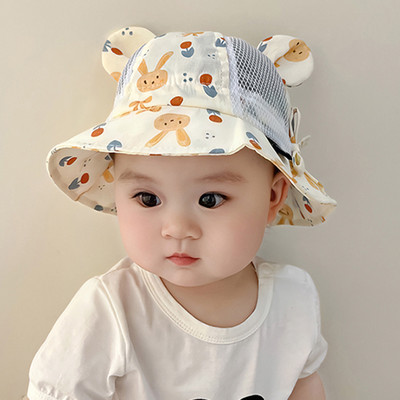 Állítható állszíj gyerekeknek napozósapkák nyári tavaszi napsapka aranyos rajzfilm szabadtéri strand vödör Kisgyermek strandkalap fiú kötött sapka