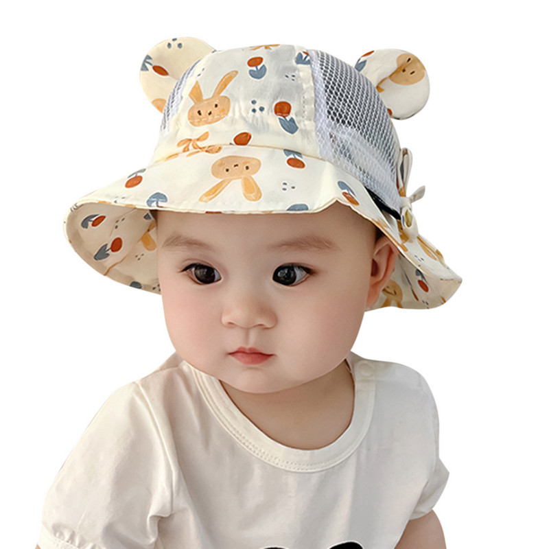 Állítható állszíj gyerekeknek napozósapkák nyári tavaszi napsapka aranyos rajzfilm szabadtéri strand vödör Kisgyermek strandkalap fiú kötött sapka