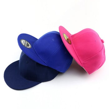 Нова бебешка бейзболна шапка за момче, момиче, шапки, детски хип-хоп шапки, светеща дъска, ежедневна рекламна едноцветна шапка, детска шапка със закопчалка