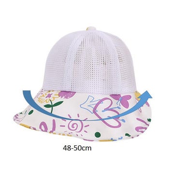 Унисекс принт за новородено бебе, лято, есен, цветя, регулируема слънчева шапка Комплект шапка и ръкавица за малко дете