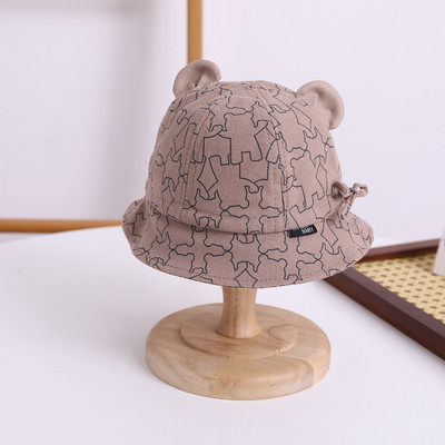 Baby Bucket Cepure 3-12 M Jauna pavasara mazuļu zēnu meiteņu saulessarga cepure Jauka multfilmu lāča apdruka āra vasaras bērnu cepure makšķerēšanas cepure