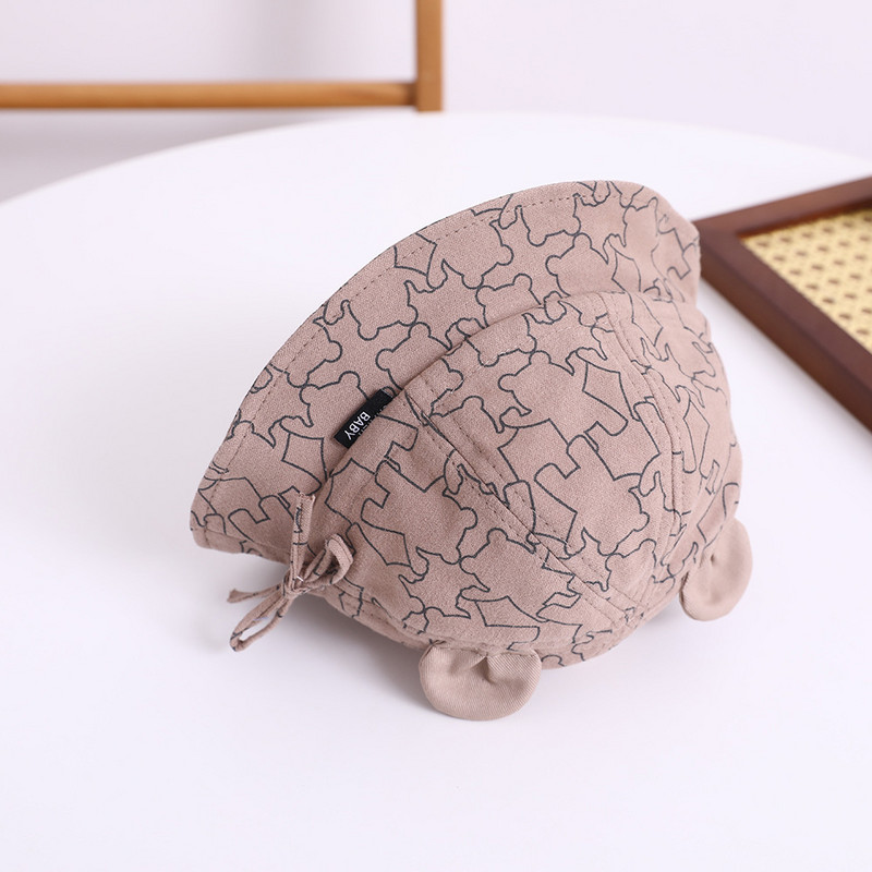 Baby Bucket Cepure 3-12 M Jauna pavasara mazuļu zēnu meiteņu saulessarga cepure Jauka multfilmu lāča apdruka āra vasaras bērnu cepure makšķerēšanas cepure