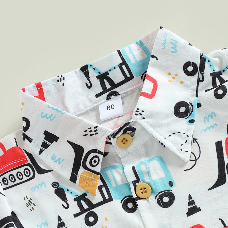 ma&baby 1-5Y Mala dojenčad Djeca Dječaci Kompleti odjeće Crtani dinosauri Car Print Košulje Kratke hlače Ljetna odjeća za dječake Odjeća