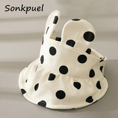 Modni šeširi za bebe 2022. Ljeto za malu djecu UV šešir za sunčanje Dječji šešir za plažu s zečjim ušima i točkastim šeširom Djevojčice i dječaci Podesiva kapa za vanjske prilike Putni dodaci