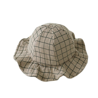 Ljetni dječji šeširi Ribarski šeširi Karirani točkasti dječji dječaci Djevojčice Šešir za sunčanje Vanjski UV šešir s kantom Dječja panama kapa za sunčanje 0-2 godine