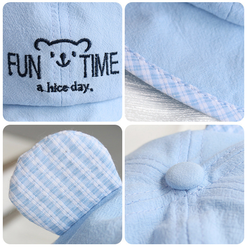 Crtani medvjed Dječja kapa s ušima Meki pamučni vez Dječja djevojčica Dječaci Dječja bejzbol kapa Proljeće ljeto Podesiva šešir za sunce za dojenčad