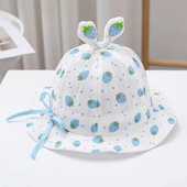 Csecsemősapka nyári napsapka lány légáteresztő, nagy karimájú kalap Halászsapka fényvédő napvédő sapka Rajzfilm eper