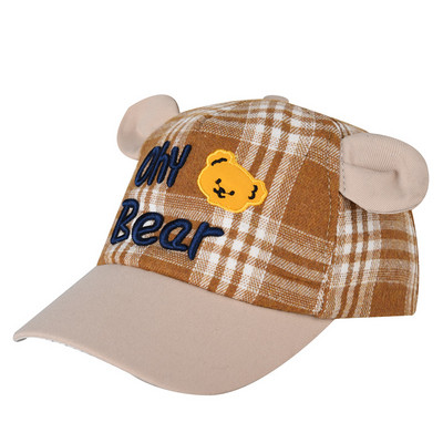 Dječji šešir sa slatkim medvjedom, dječacima, djevojčicama, s izvezenim slovima, ribarska panama kapa, ljetna dječja kapa za sunčanje na otvorenom Gorras
