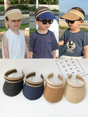 Modni dječji šeširi za sunce za dječake Prazan gornji vizir Šešir sa šiljkom Kapa za zaštitu od sunca na plaži na otvorenom Ljetni slamnati šešir za dječake