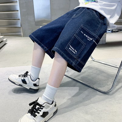 Traperice za dječake Slovni uzorak Dječje traperice za dječake Najnovije dječje traperice Kratka ležerna odjeća za dječake 6 8 10 12 14