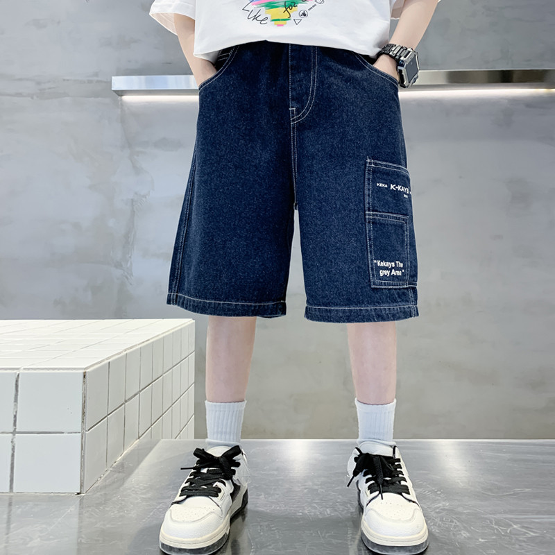 Traperice za dječake Slovni uzorak Dječje traperice za dječake Najnovije dječje traperice Kratka ležerna odjeća za dječake 6 8 10 12 14