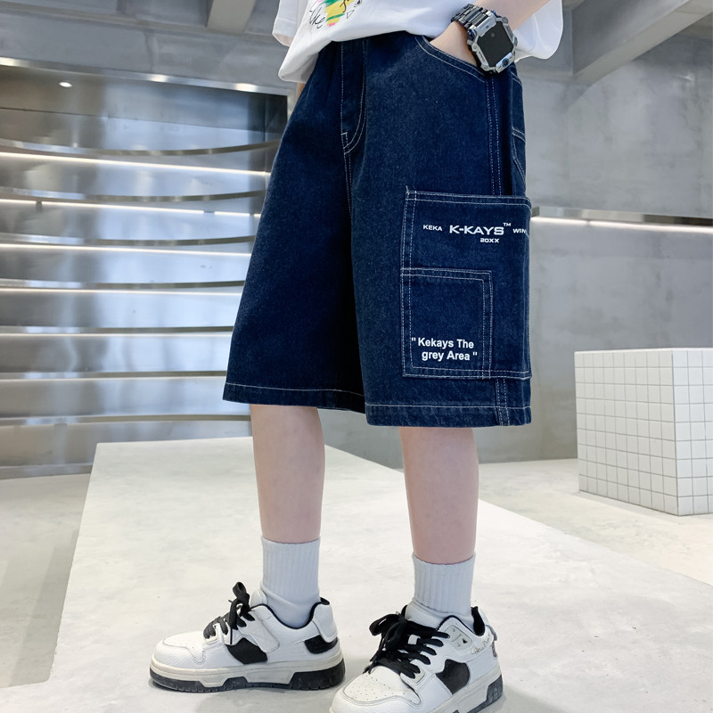 Traperice za dječake Slovni uzorak Dječje traperice za dječake Najnovije dječje traperice Kratka ležerna odjeća za dječake 6 8 10 12 14