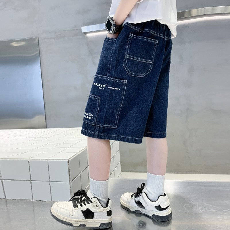 Traperice za dječake Slovni uzorak Dječje traperice za dječake Najnovije dječje traperice Kratka ležerna odjeća za dječake 6 8 10 12 14