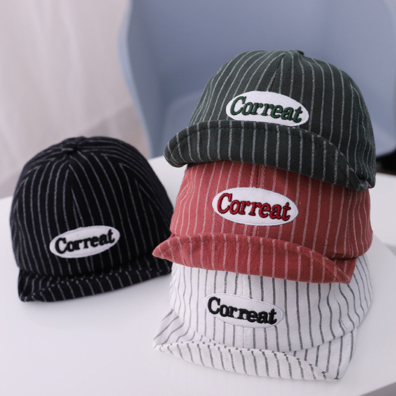 Slatka dječja bejzbol kapa sa slovima Proljeće Ljeto Mekana pamučna prugasta kapa za plažu na otvorenom za dječake Kawaii šešir za malu djecu