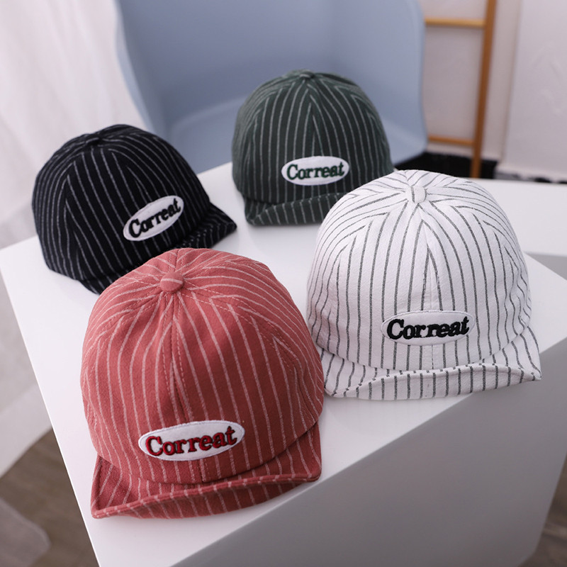Slatka dječja bejzbol kapa sa slovima Proljeće Ljeto Mekana pamučna prugasta kapa za plažu na otvorenom za dječake Kawaii šešir za malu djecu